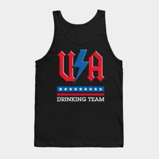 USA rock n roll thunder lightning style Drinking team Tank Top